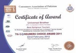 Certificate of the Consumer Award 2011